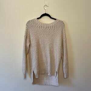 NWT Illa Illa M off-white long sleeve pullover sweater knit sheer lace cabincore